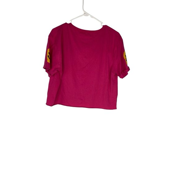 Womens On Fire Good Things Are Coming Large Pink Crop Top Tee - Picture 2 of 3